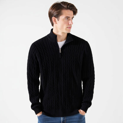 VICCI Zipped Cable Sweater