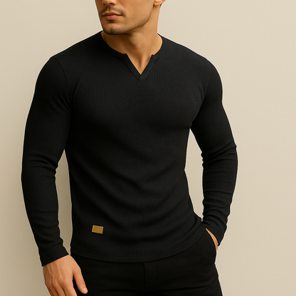 Men's Slim Fit V-Neck Sports Shirt
