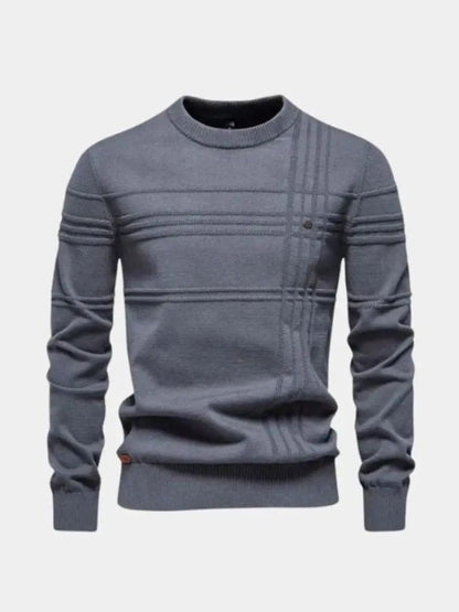 Men’s Knit Sweater – Cotton Knitted Stripped Casual Everyday Knitwear SPECTER